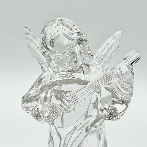 Vintage Mikasa Herald Collection Angel Mandolin Figurine Crystal Germany 1980s - Picture 6 of 12